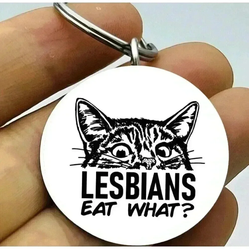 Funny Kitty Cat Joke Laugh Quote Keychain